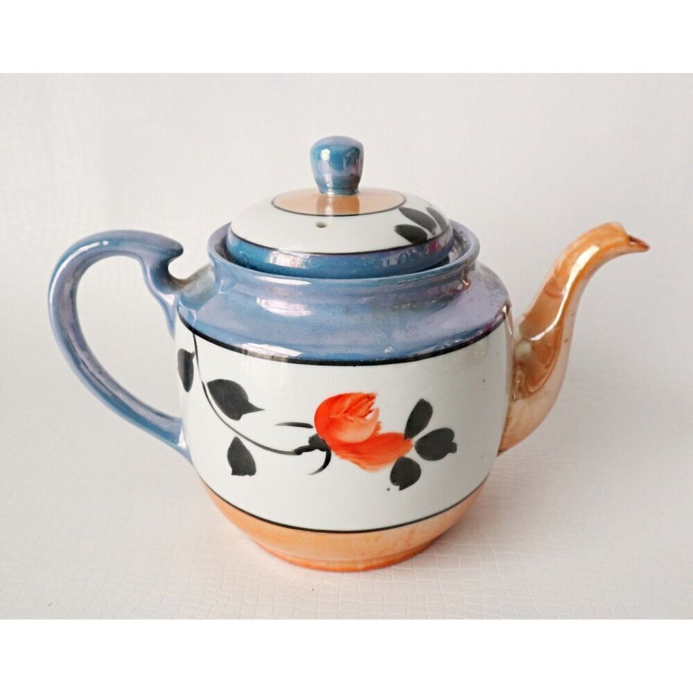 Vintage Luster Ware Teapot Creamer & Sugar With Lid Lusterware - Picture 8 of 8